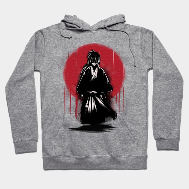 Samurai in a kimono robe Hoodie by oncemoreteez